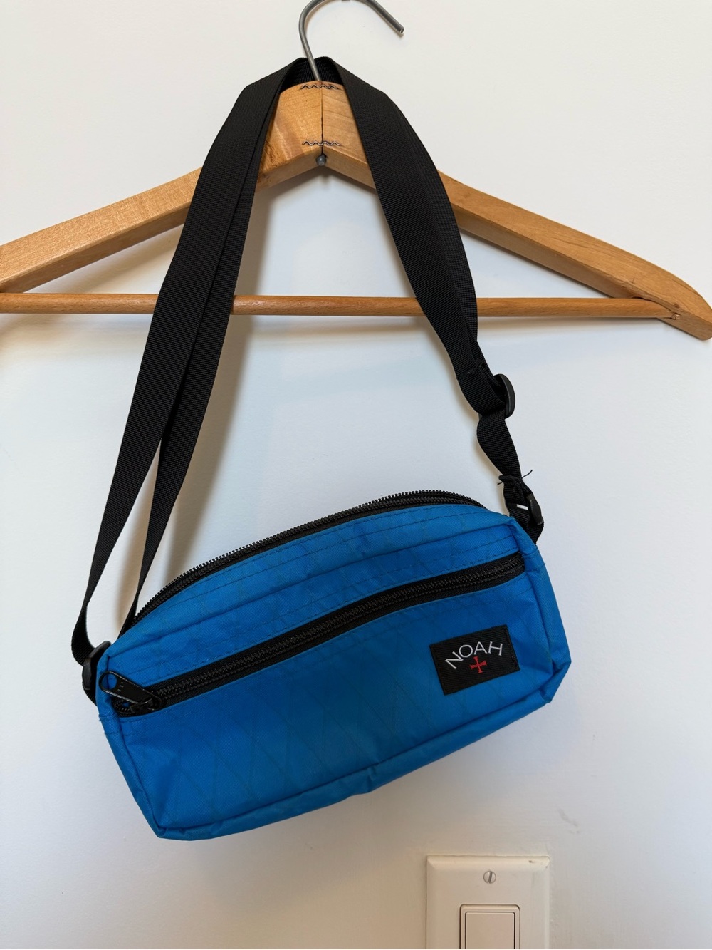 Noah NYC Blue Sling Belt Bag with Black Strap
